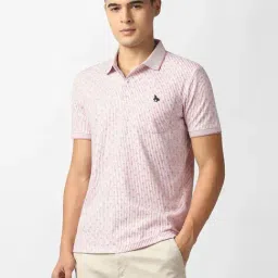 Van Heusen Pink Regular Fit Striped Polo T-Shirt-picture-15