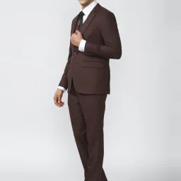 Peter England Maroon Slim Fit Three Piece Suit image 3