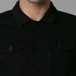 Louis Philippe Jeans Mock Collar Pure Cotton Open Front Jacket image 4