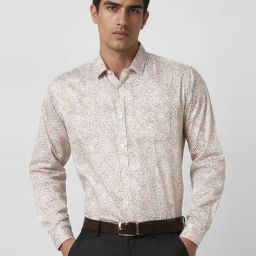 Van Heusen Beige Cotton Slim Fit Printed Shirt-picture-26