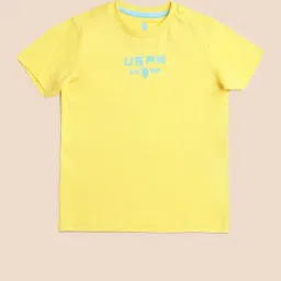 U.S. Polo Assn. Kids Boys Yellow Solid Regular Fit T-Shirt image 3