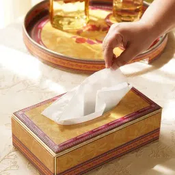Pure Home and Living Yellow Faux Leather Printed Tissue Box-picture-42