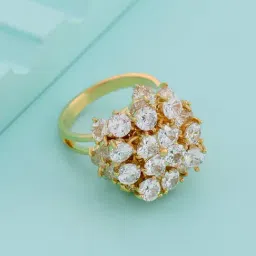 Kushal's Fashion Jewellery White Gold Trendy Zircon Finger Ring for Women-image-36