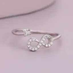 Kushal's Fashion Jewellery White Rodium Trendy Zircon Finger Ring for Women-picture-37