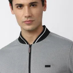 Van Heusen Sport Grey Regular Fit Self Pattern Bomber Jacket image 4