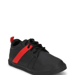 Tuskey Kids Black & Red Leather Sneakers image 1