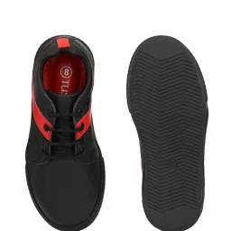 Tuskey Kids Black & Red Leather Sneakers image 4
