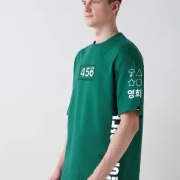 Bewakoof Green Relaxed fit Graphic T-Shirt-image-40
