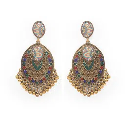 Zoey Contemporary Gold-Plated Chandbalis Earrings image 2