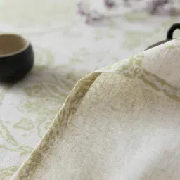 MODERN HOMES Floral Printed Cotton Tablecloth for Dining Table, Patio Table, Picnic Table, Hotel Buffet Table  Table Cover 55x86 inches (Sage Green, 6-8 Seater) image 5