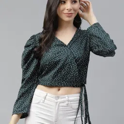 Melon by PlusS Green Printed Crop Top image 1