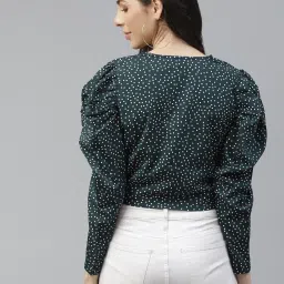 Melon by PlusS Green Printed Crop Top image 2