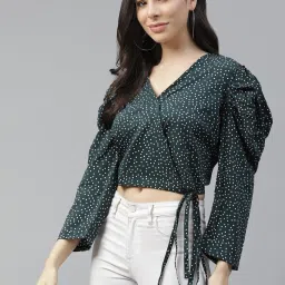 Melon by PlusS Green Printed Crop Top image 3