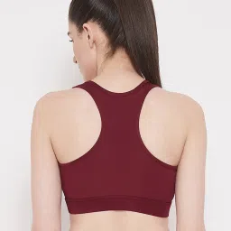 Clovia Maroon Non Wired Padded Sports Bra image 2