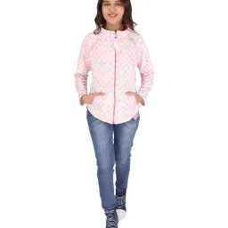 Cutecumber Kids Pink & Aqua Blue Floral Print Full Sleeves Sweatshirt image 4