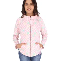 Cutecumber Kids Pink & Aqua Blue Floral Print Full Sleeves Sweatshirt image 1