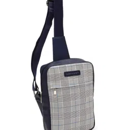 Thomas Scott Dark Blue Checked Medium Cross Body Bag image 3