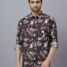 NEON CHILLIE Men Abstract Printed Spread Collar Cotton Casual Shirt-picture-25