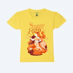YK Disney Girls Graphic Printed Round Neck Cotton T-shirt-picture-38