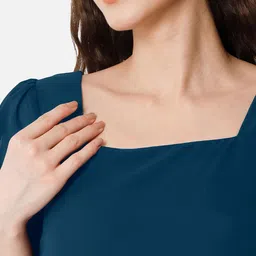 Jash Creation Georgette Puff Sleeves Ruffles Tiered Fit & Flare Maxi Dress image 4