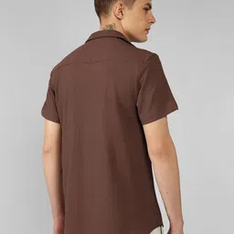 Dennis Lingo Men Spread Collar Textured Casual Shirt image 4