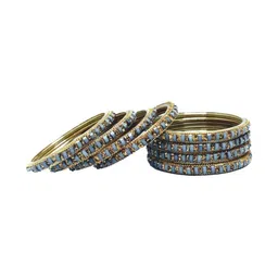 Shasmi Set Of 16 Artificial Stone Studded Glass Bangles image 3