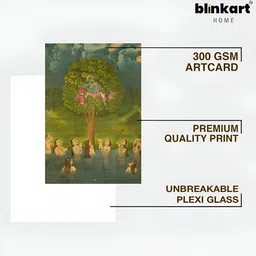 blinkart Green & Beige Printed Lord Krishna Religious Wall Art-picture-10