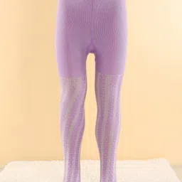 cute walk by babyhug Cutewalk by Babyhug Anti Bacterial Footed Tights Solid - Lavender-picture-13