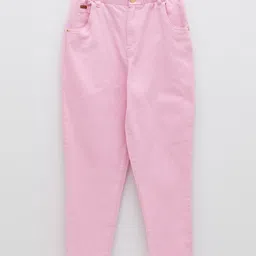LC Waikiki Cotton Elastic Waist Basic Solid Button Down  Trousers - Pink-image-60