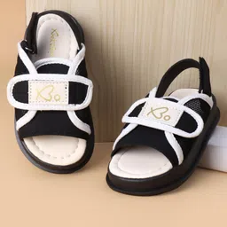 Babyoye Solid Colour Velcro Closure Sandals - Black-picture-15