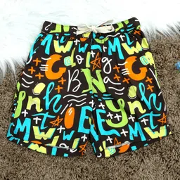 The Lion and the Fish Viscose Woven Alphabets Printed Shorts - Candy-picture-17