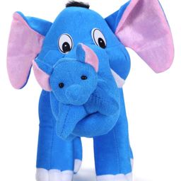 Tickles Mother Elephant with Single Baby Soft Stuffed Plush Animal Toy for Kids (Size: 32 cm Color: Blue)-picture-34