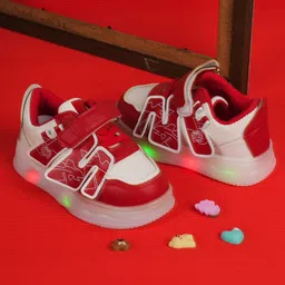 FEETWELL SHOES M Alphabet Patch Detailed LED Shoes - Red-image-92