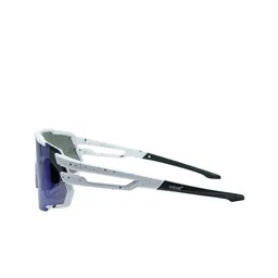 Opticsfit Unisex Polarised and UV Protected Lens Oversized Sunglasses 3097-WhiteDarkBlue image 3