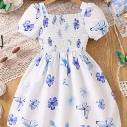 Oh Rare Girls Floral Printed Smocked Fit & Flare Dresses-picture-18