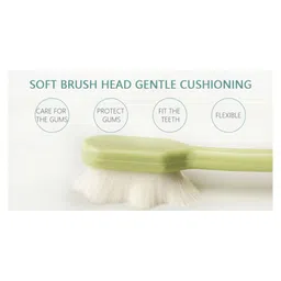 zikku AHC Baby Ultra Soft Nano Bristles Toothbrush With Tongue Cleaner - Light Green image 2