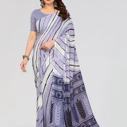 Moda Rapido Striped Poly Georgette Saree-image-58