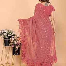 VIJAYA VALLABH Women Embellished Supernet Saree image 2