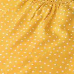 Style Quotient Women Mustard Yellow & White Polka Dot Print Top image 2