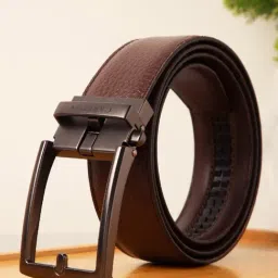 Carlton London Brown Leather Waist Belt for Men-picture-27