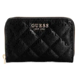 Guess Black Textured Laurel Zip Around Wallet-image-13