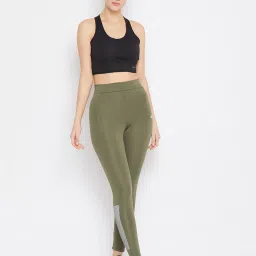 Clovia Green Slim Fit Tights image 4