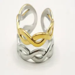 INTERSTELLAR Women Gold & Silver Plated Finger Ring in Dual Tone-image-72