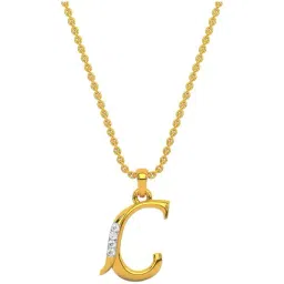 Kisna Diamond & Gold Jewellery 14k Alphabet C Pendant-picture-18
