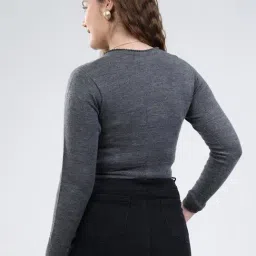 MONTE CARLO Grey Solid Cardigan image 2