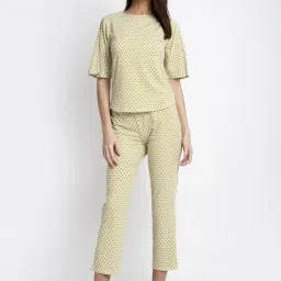 Global Republic Green Printed T-Shirt With Capris-picture-25