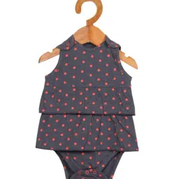 Nino Bambino Kids Grey Printed Dress-image-9