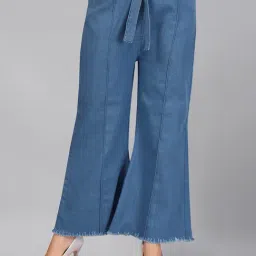 Aarika Kids Blue Solid Denim Palazzo-picture-23