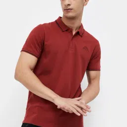 KAPPA Red Regular Fit Logo Print Sports Polo T-Shirt-picture-21