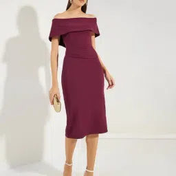 Styli Burgundy Synthetic Regular Fit Dress-picture-28